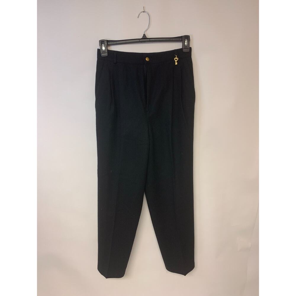 Fundamental Things Pants  Wool Black 90s Pleated Classic Preppy Womens SZ 12
